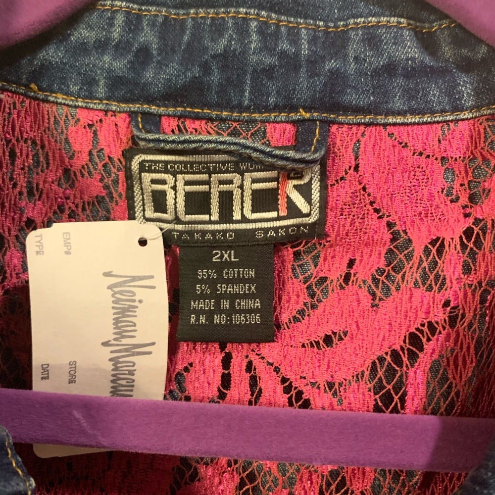 NWT Embellished & beaded plus-size jean jacket - Picture 9 of 10